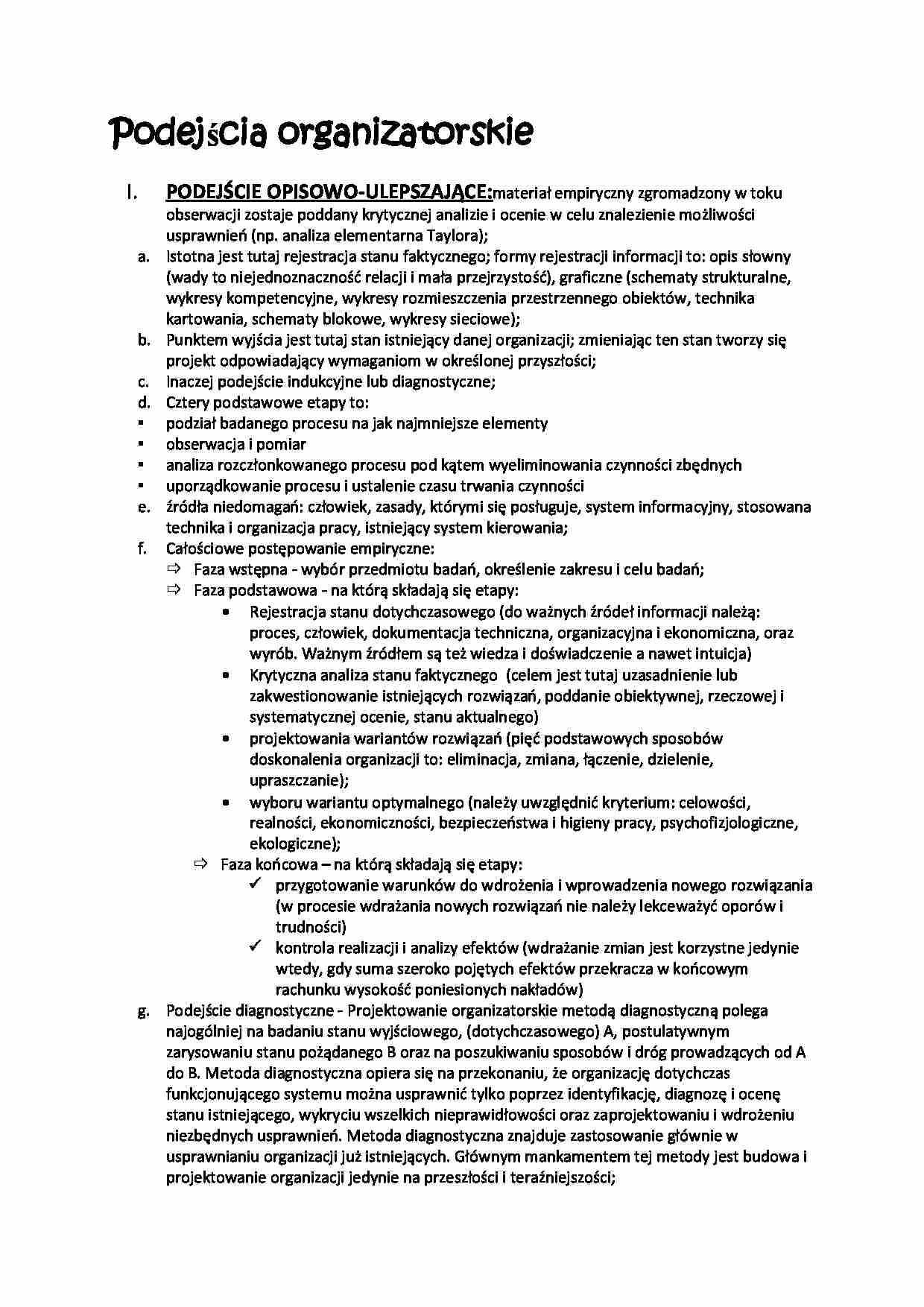 Podejścia organizatorskie - Podejście systemowe - strona 1