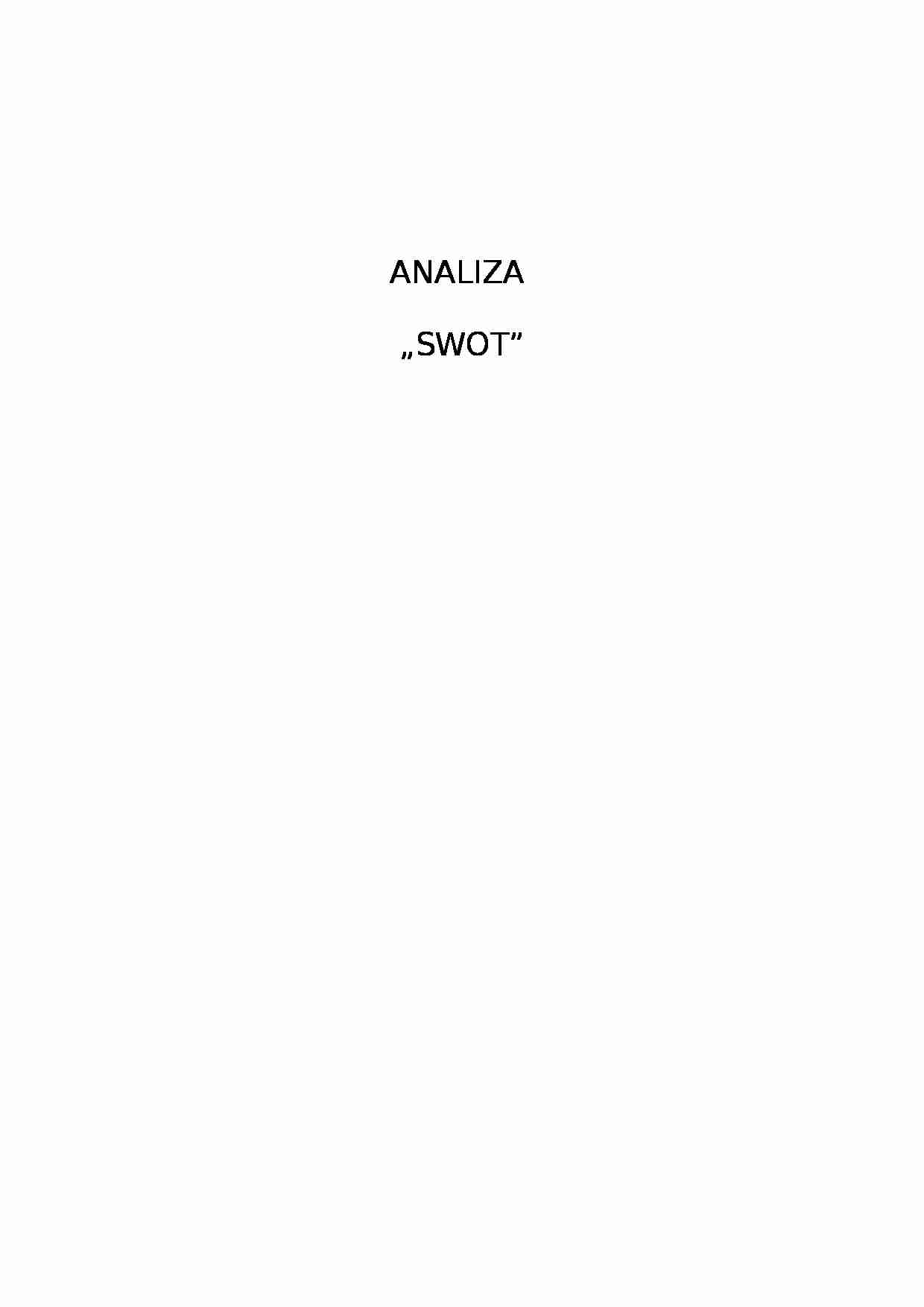 Analiza SWOT - projekt przykładowy - strona 1