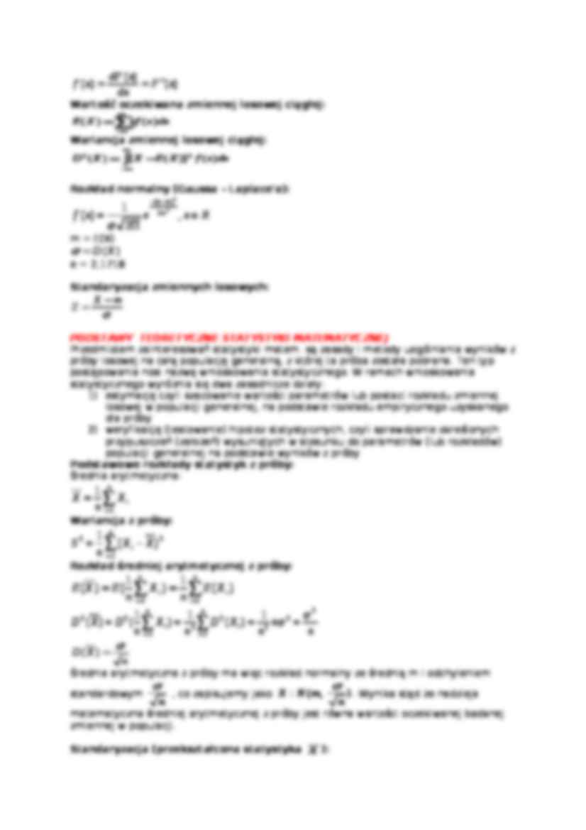 Statystyka matematyczna - wzory - strona 2