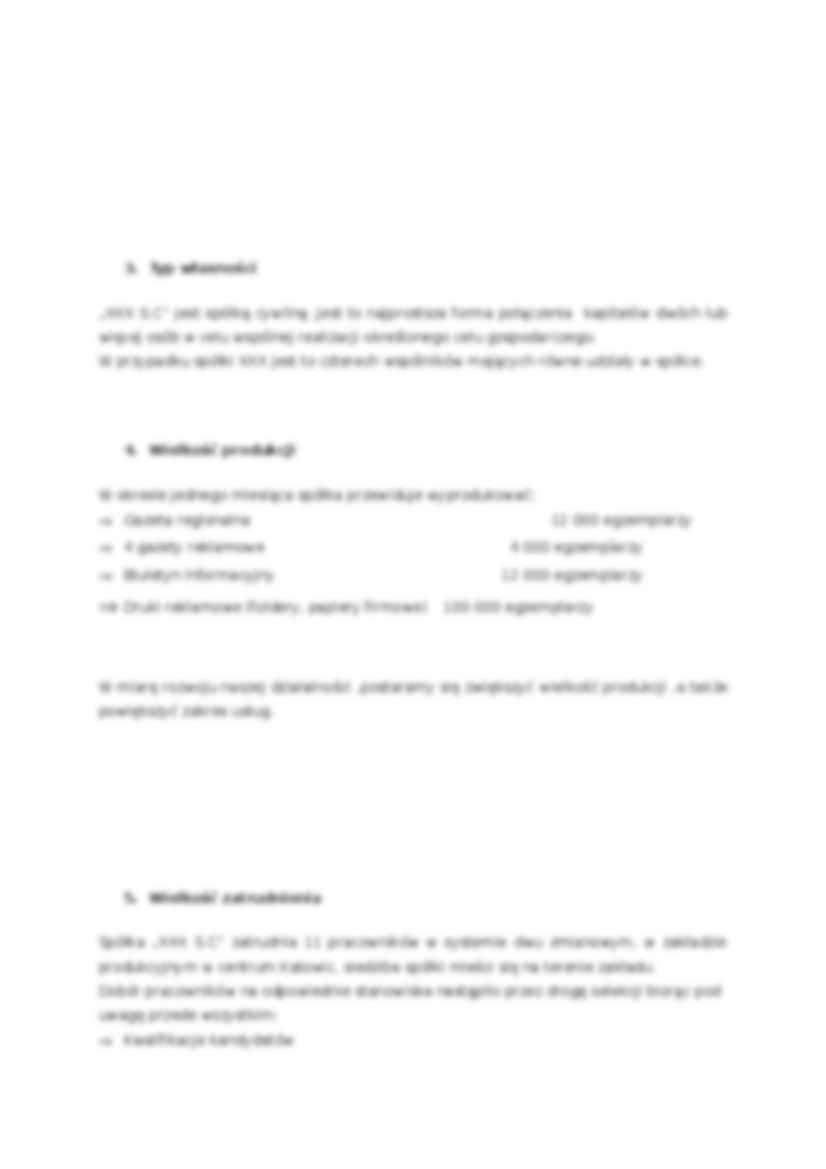 analiza strategiczna firmy X - przykład - strona 3