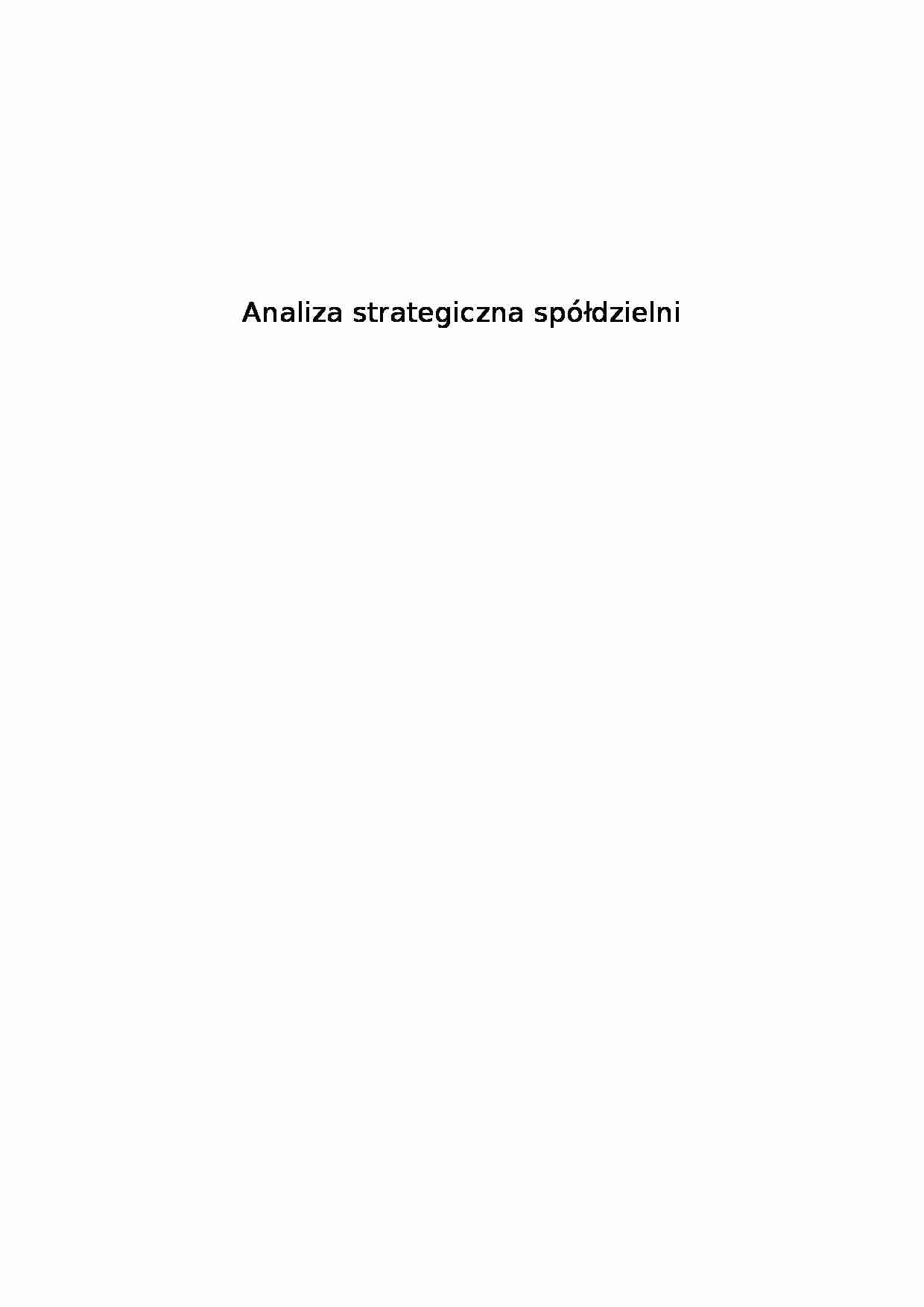 analiza strategiczna spółdzielni - projekt - strona 1