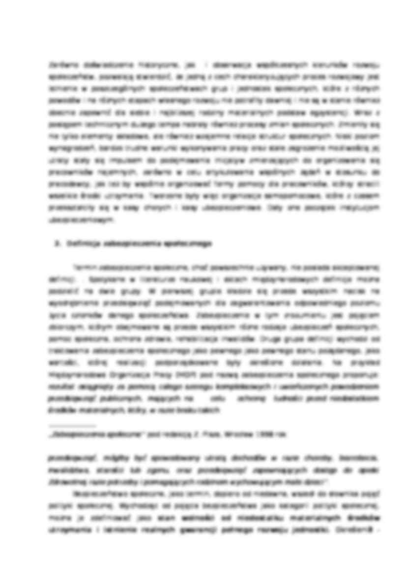Polityka społeczna w Polsce - zabezpieczenie społeczne - strona 3