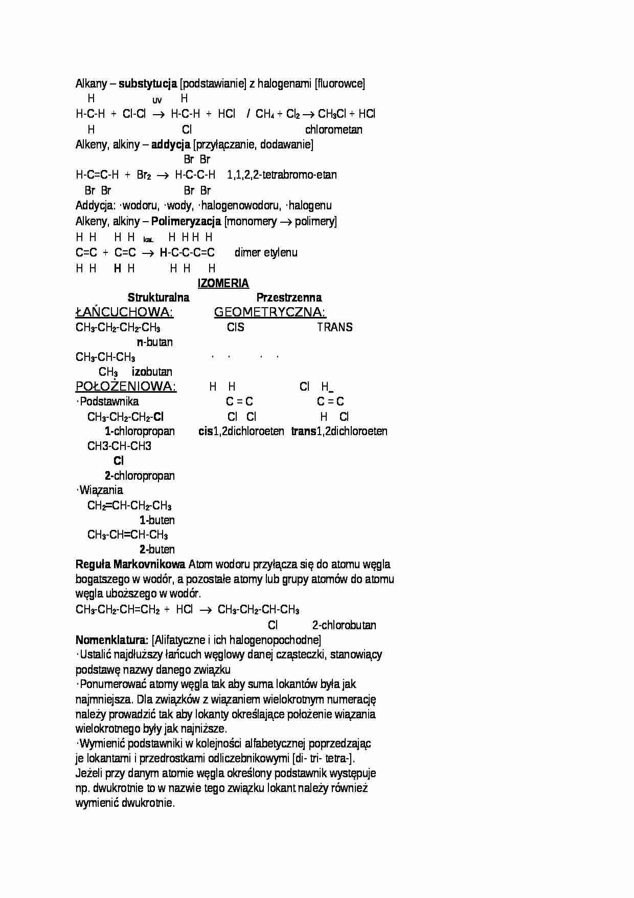 Alkany - Polimeryzacja - strona 1