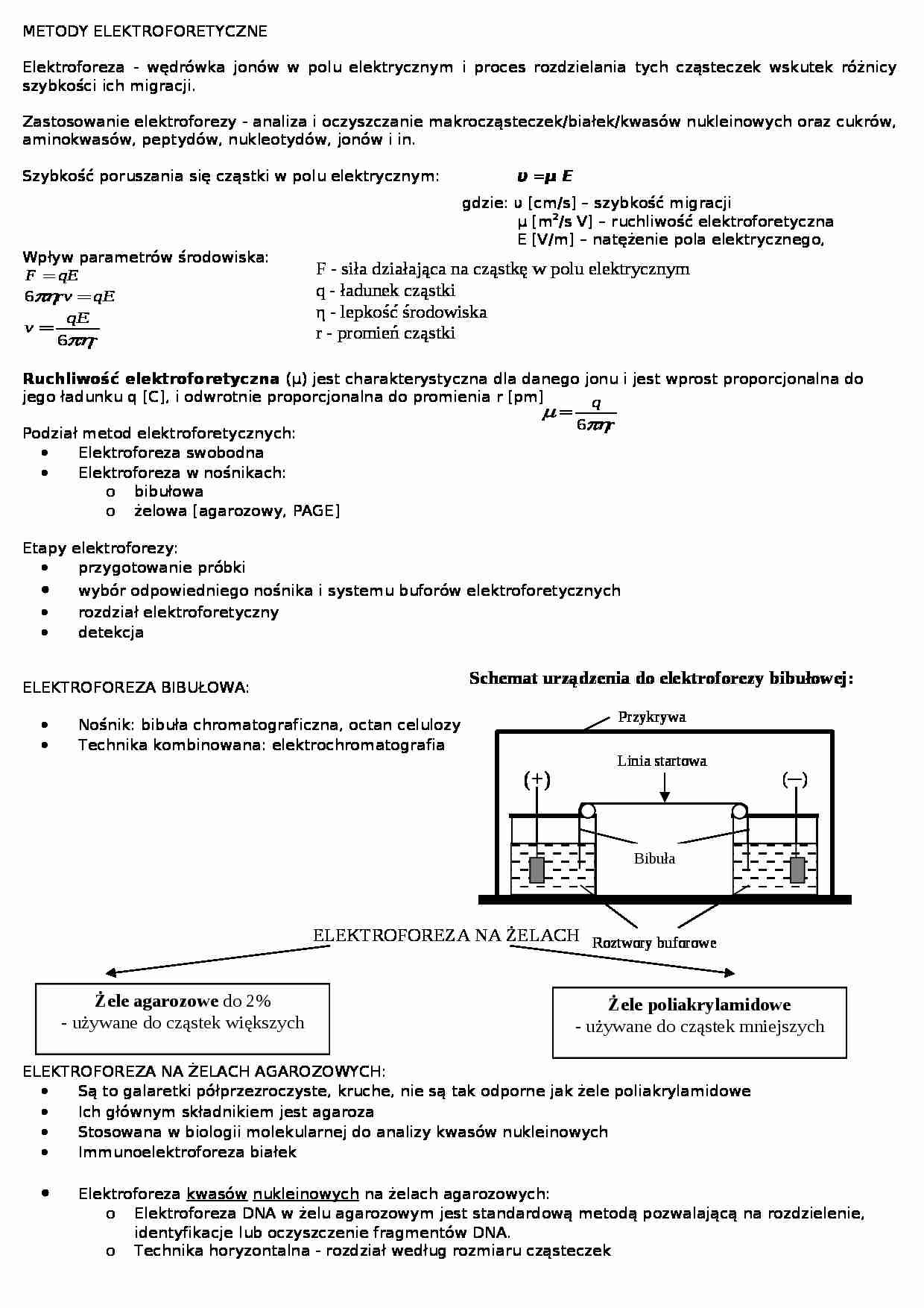 chemiczna analiza instrumentalna - metody elektroforetyczne - strona 1