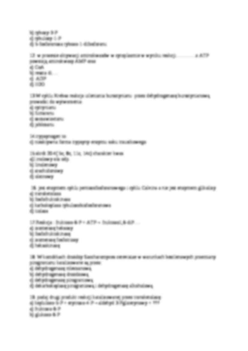 biochemia, Testy przykładowe cz3 - strona 2