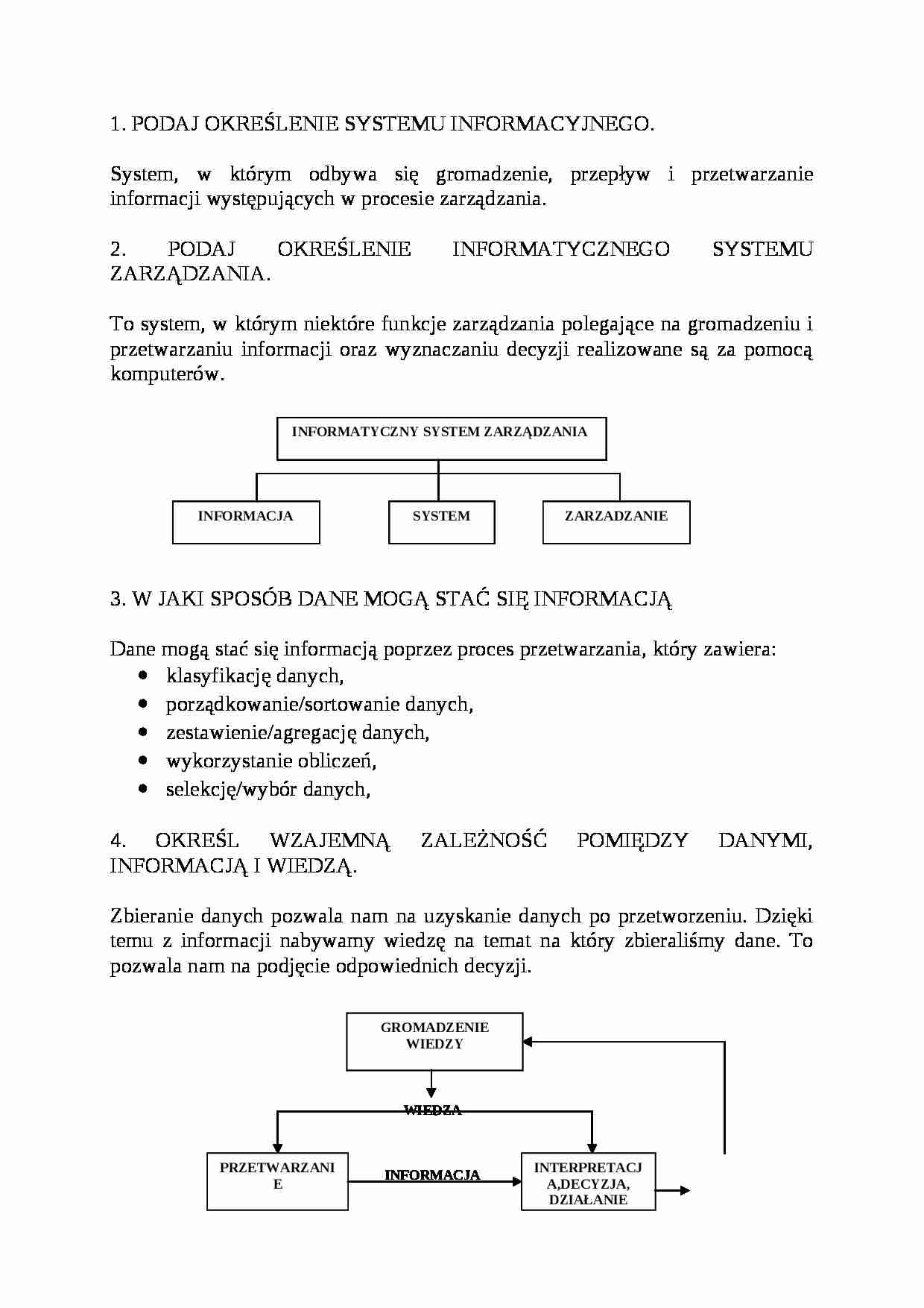 Informatyczne systemy zarządzania - strona 1