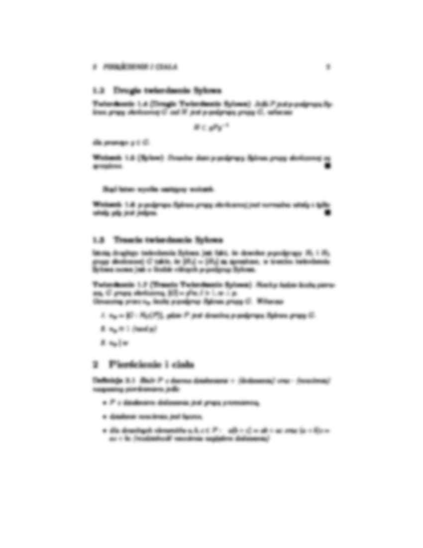 Algebra wykład - Twierdzenia Sylowa  - strona 2