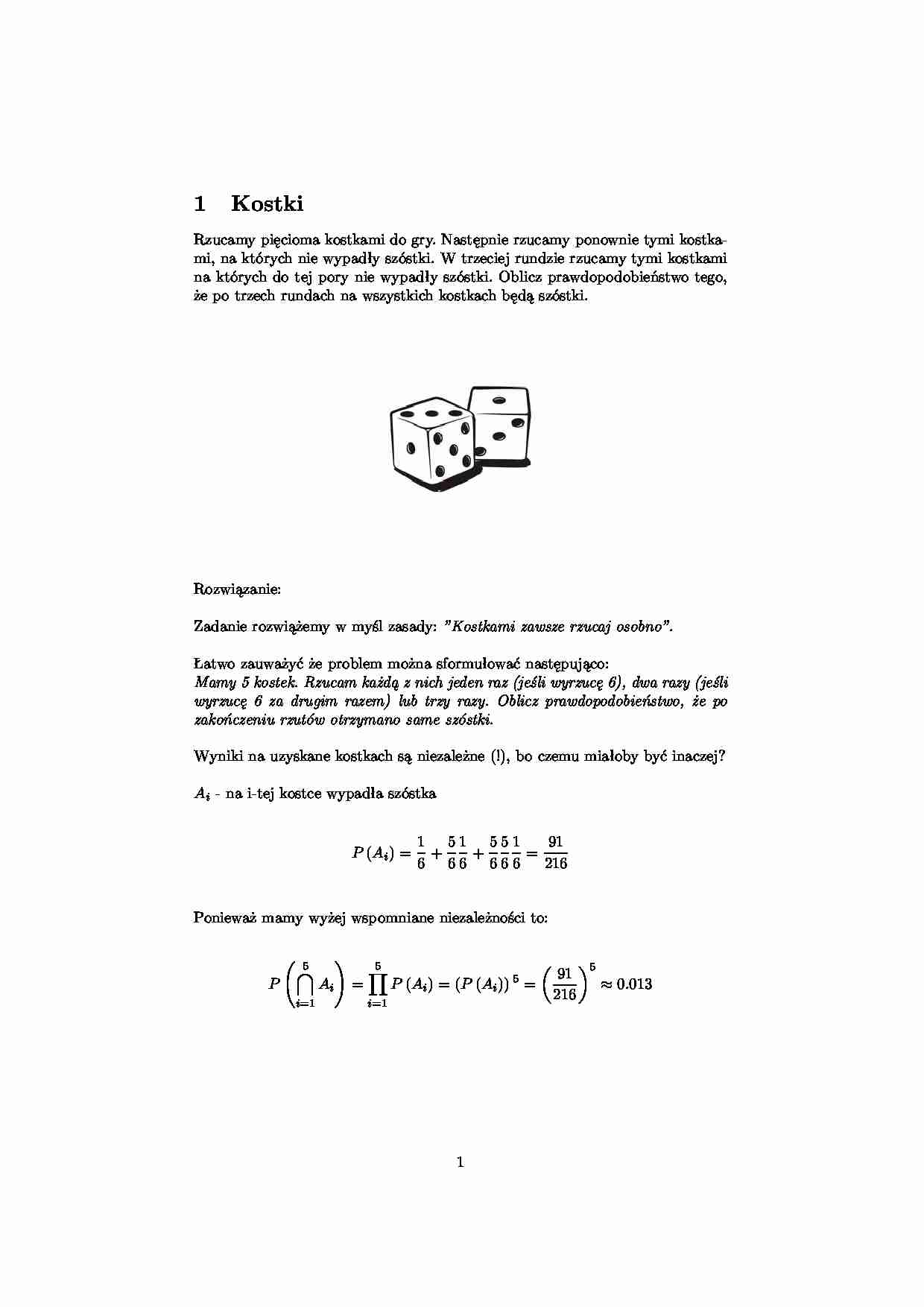 egzamin rozwiązanie rachunek prawdopodobieństwa - strona 1
