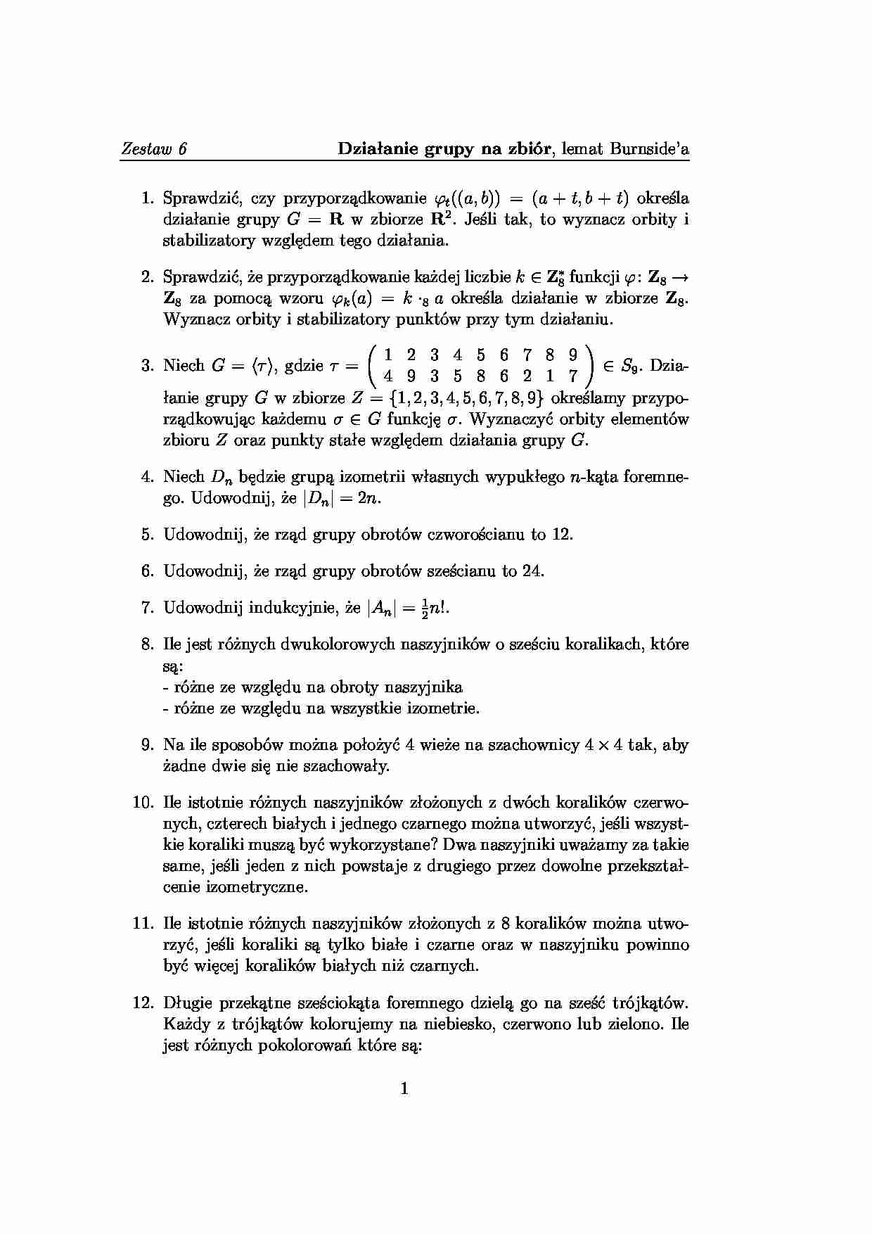 Pytania na zaliczenie algebra cz 6 - strona 1