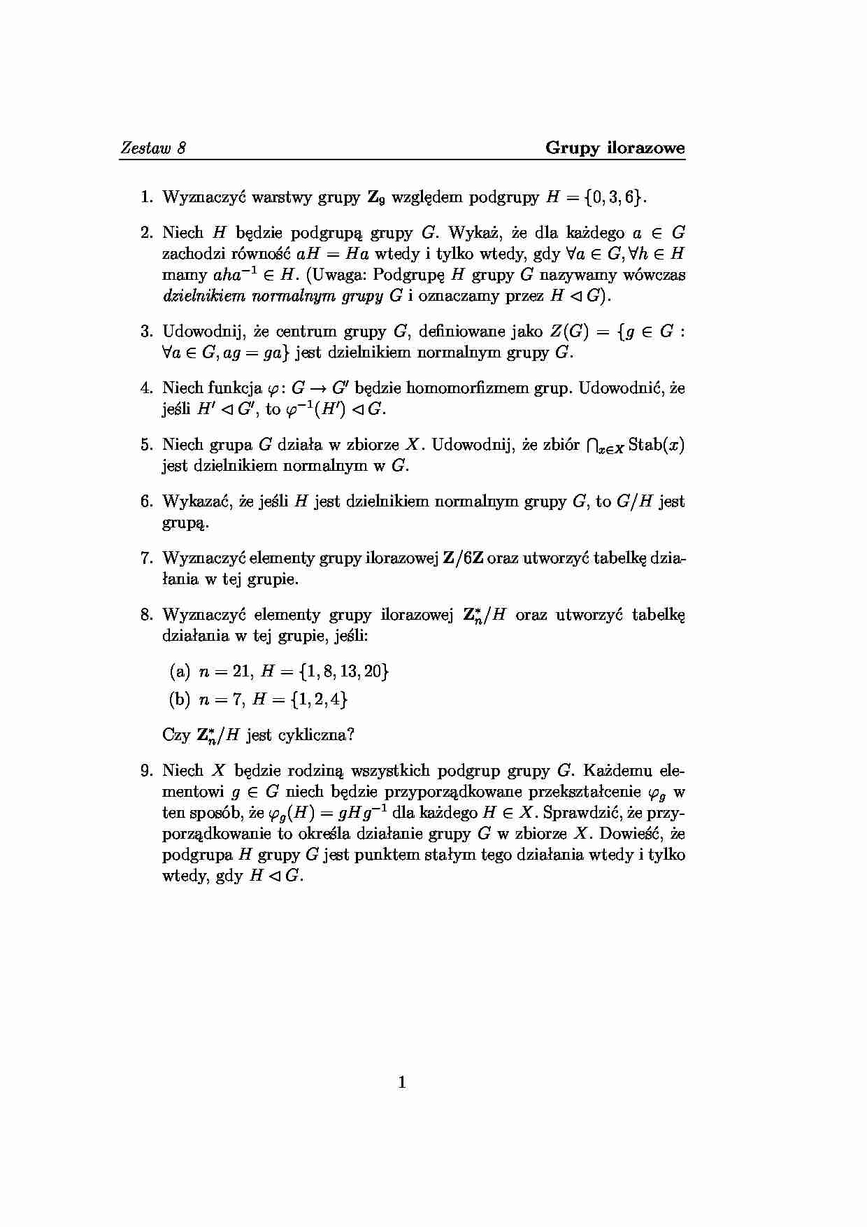Pytania na zaliczenie algebra cz 8 - strona 1