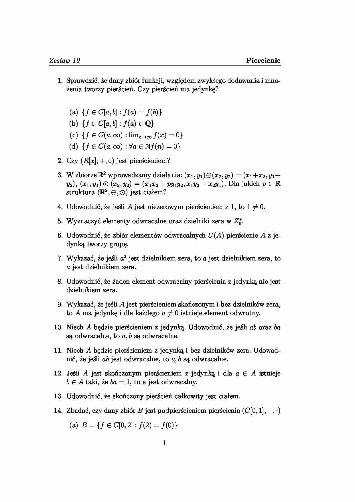 pytania na zaliczenie algebra cz 10 - strona 1