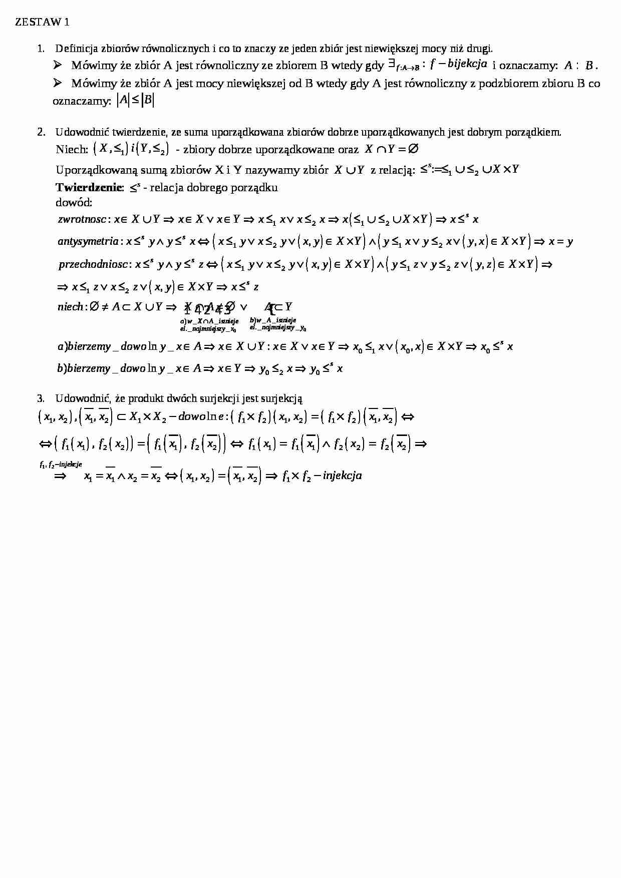 Zestawy pytań na egzamin ustny algebra - strona 1