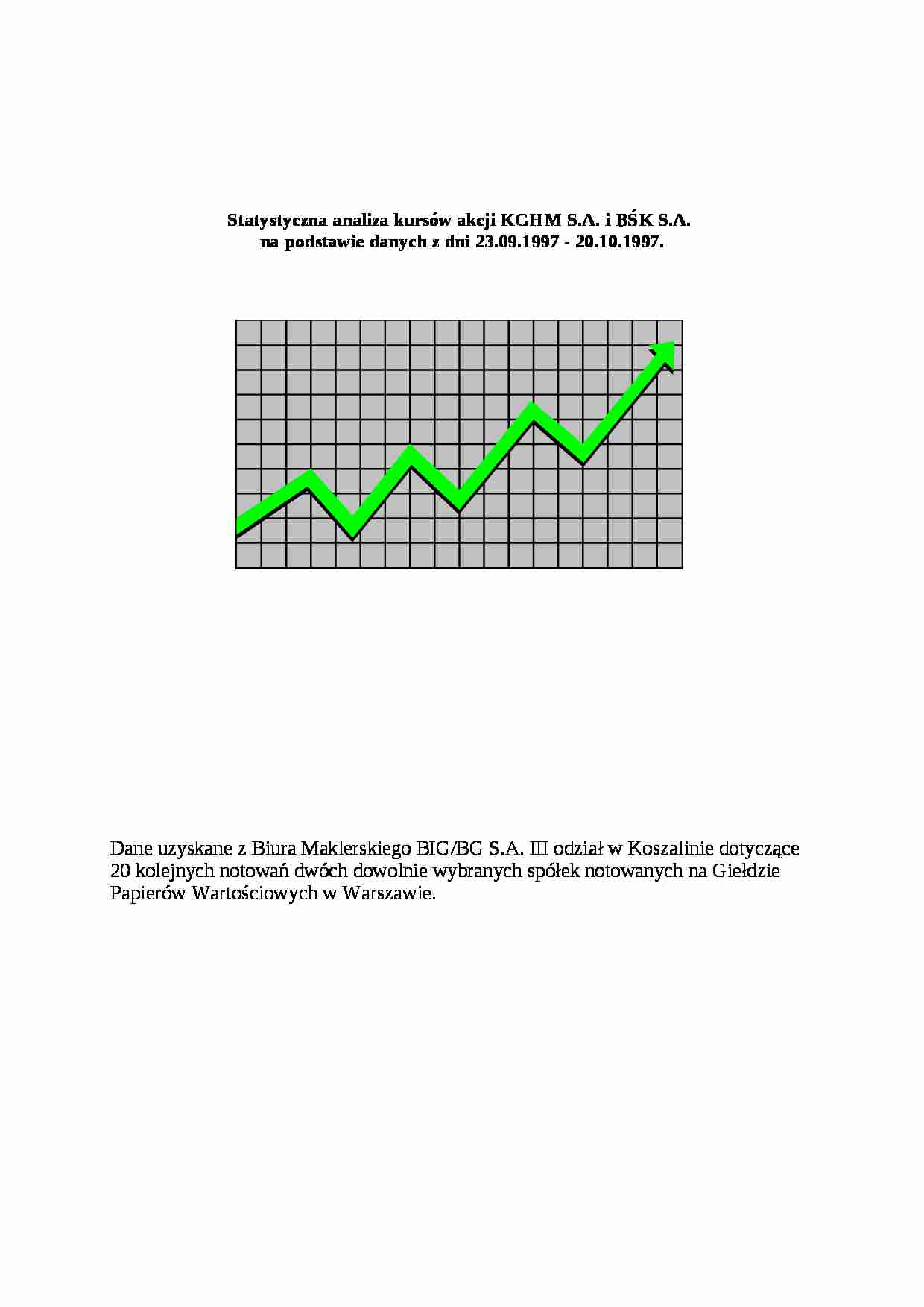 Statystyczna analiza kursów akcji KGHM - strona 1