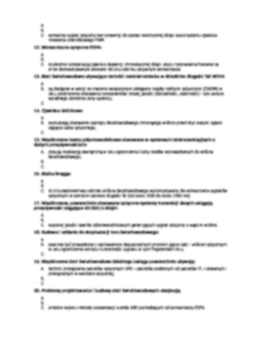 Sieci światłowodowe egzamin pytanie - strona 2