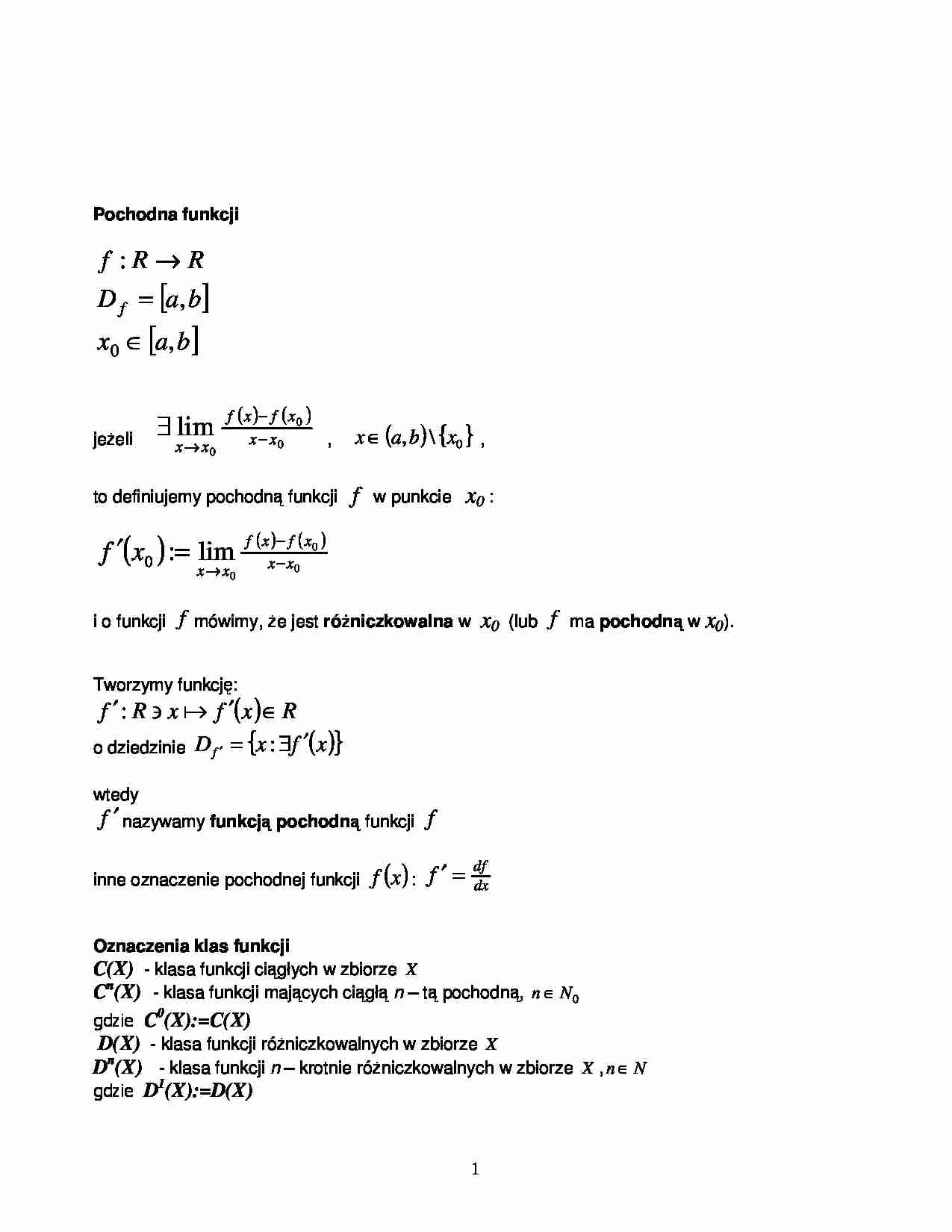 pochodna funkcji - strona 1