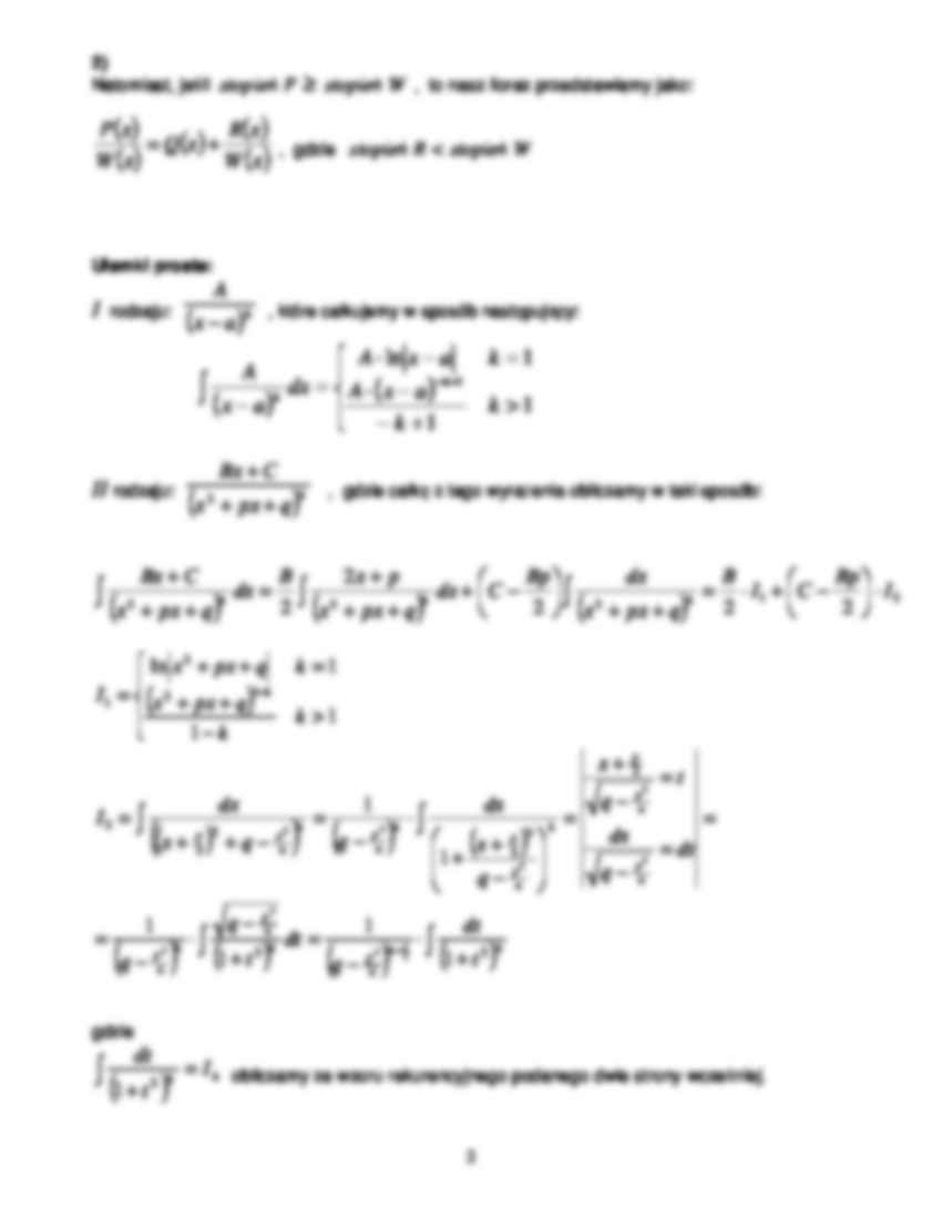 całkowanie funkcji wymiernych - strona 2