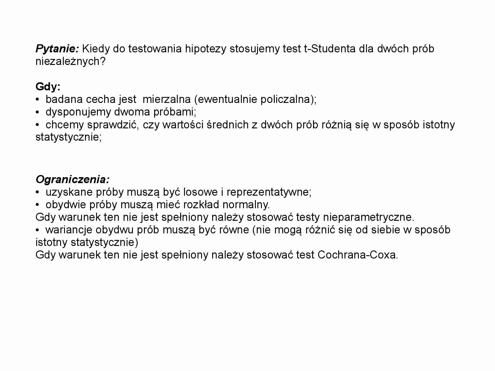 Ćwiczenia z biochemii - test t-Studenta - strona 1