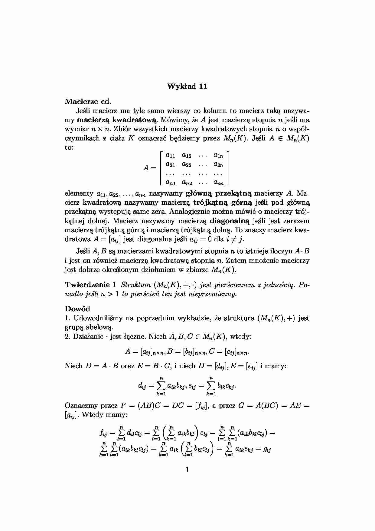 Macierze 2 - algebra - strona 1