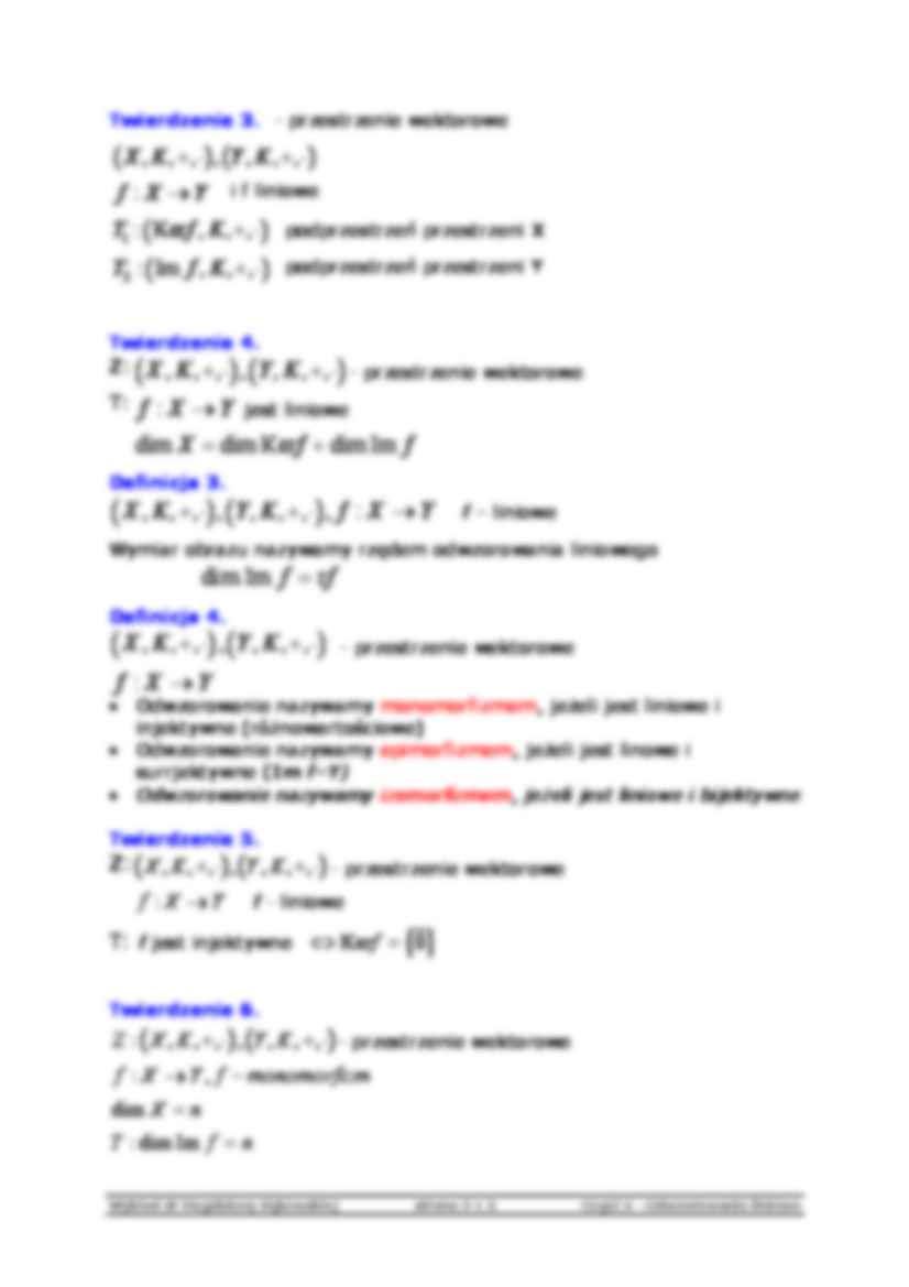 Odwzorowania liniowe - algebra - strona 3