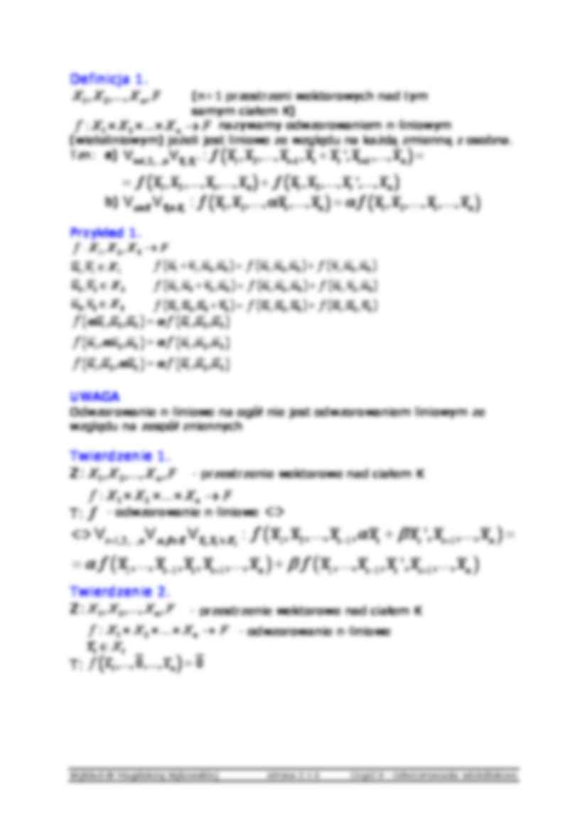Odwzorowania wieloliniowe - algebra - strona 2