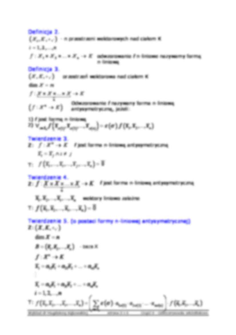 Odwzorowania wieloliniowe - algebra - strona 3