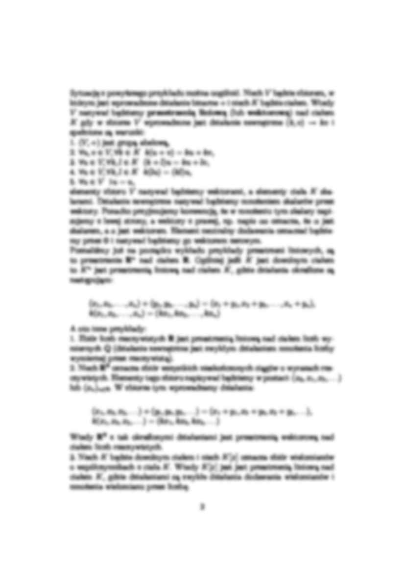 Przestrzenie liniowe - algebra - strona 2
