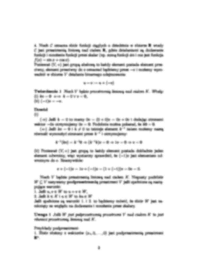 Przestrzenie liniowe - algebra - strona 3