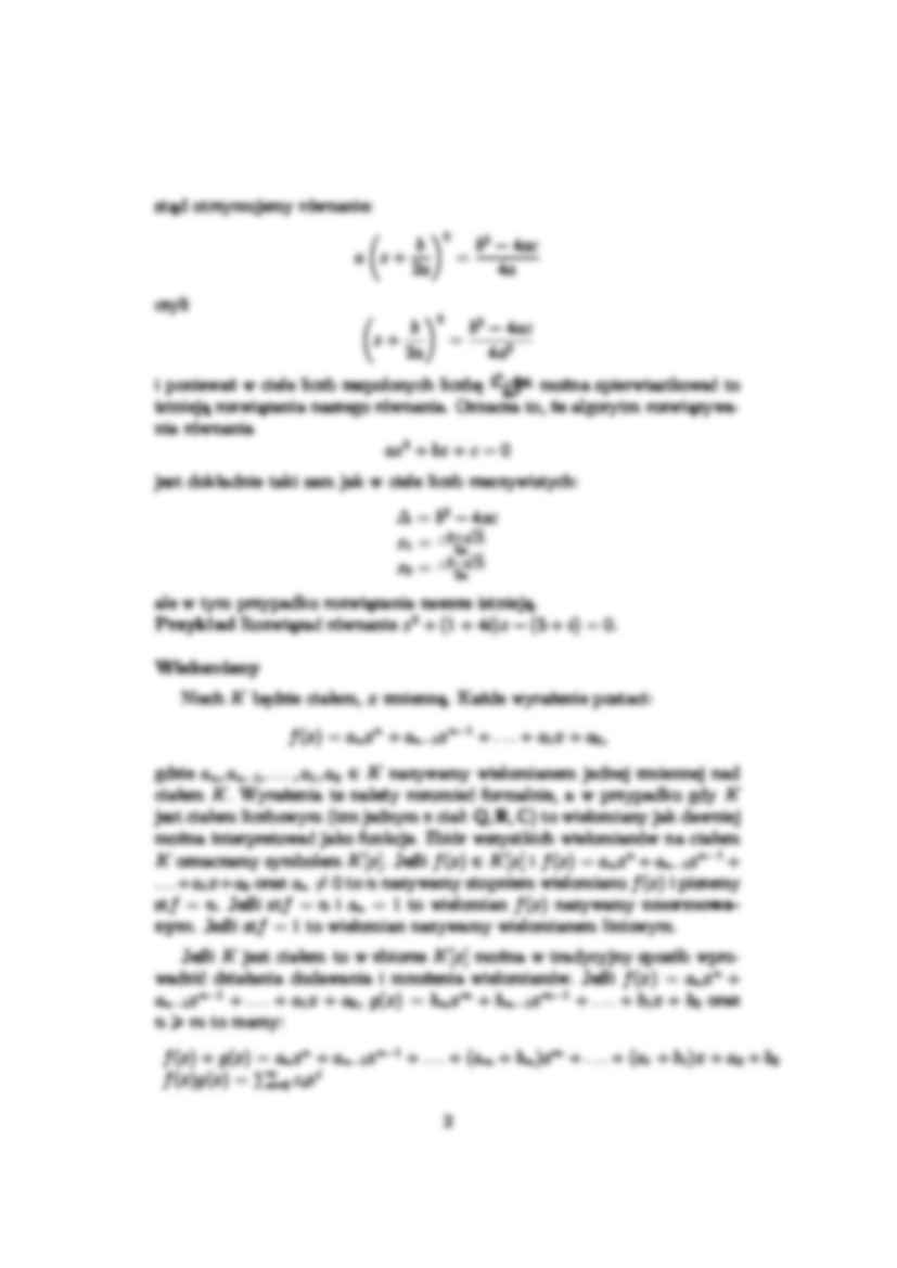 Wielomiany zespolone - algebra - strona 2