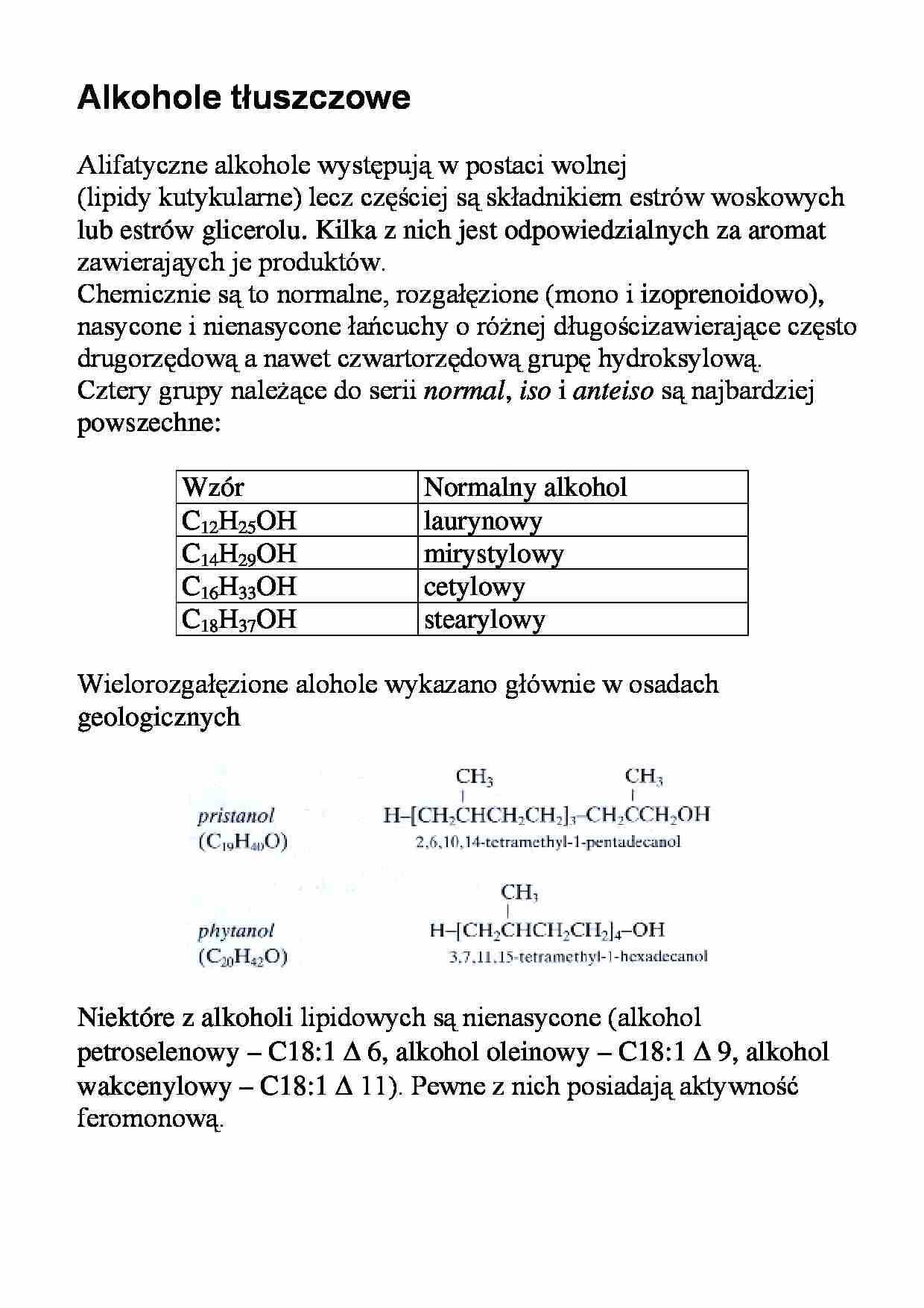 Lipidy - alkohole i witaminy - strona 1