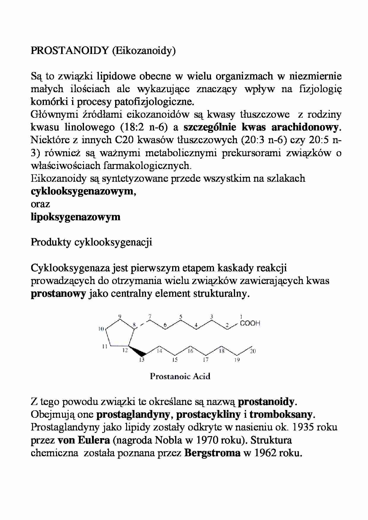 Lipidy - prostanoidy  - strona 1