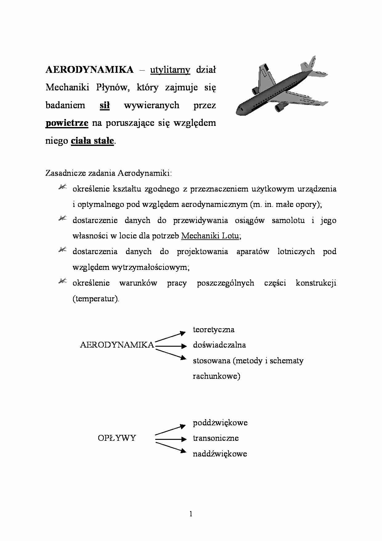 Aerodynamika - wykład 1 - strona 1