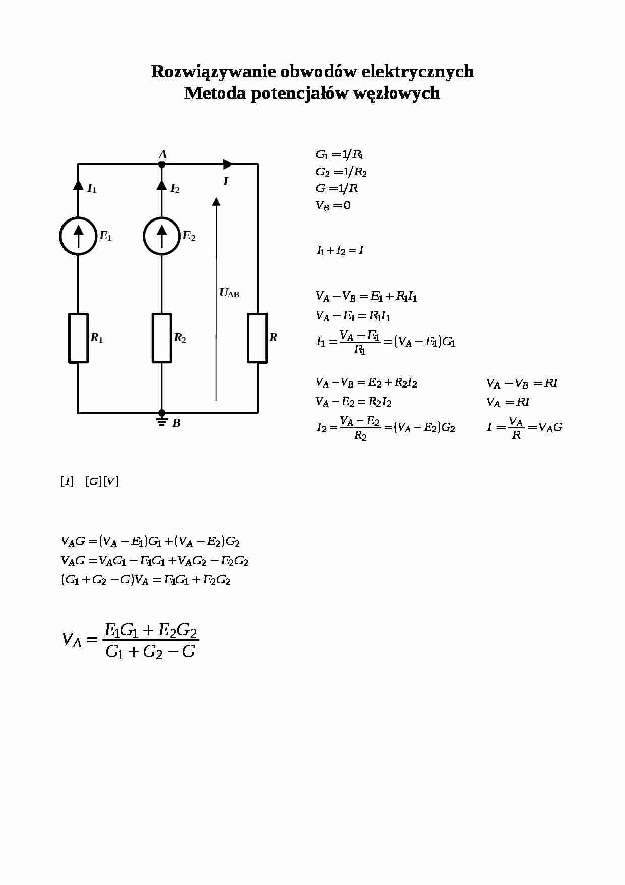 Rozwiązywanie obwodów elektrycznych (3) - strona 1