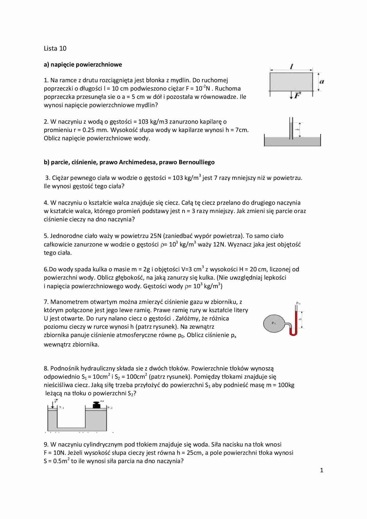 Fizyka- zadania 10 - strona 1