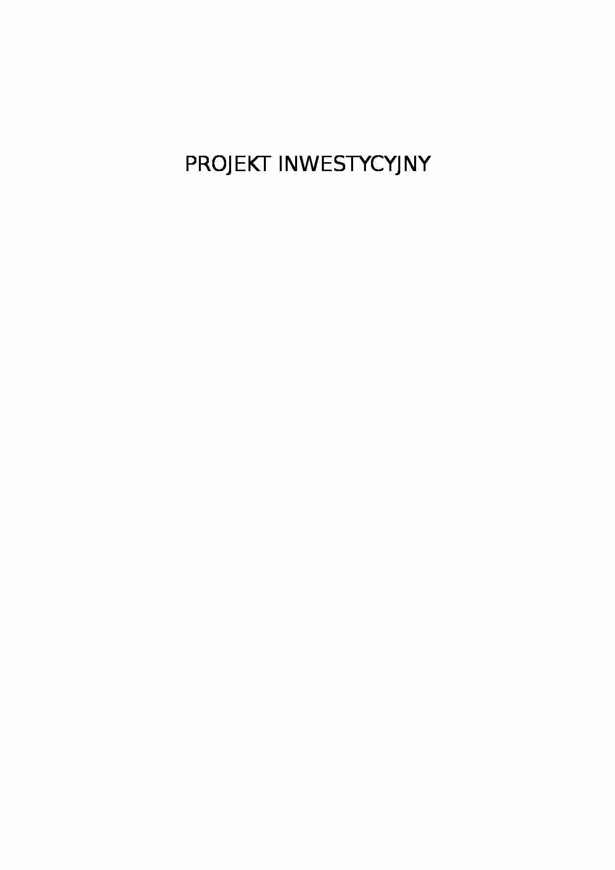 Projekt inwestycyjny - rynek kapitałowy - strona 1