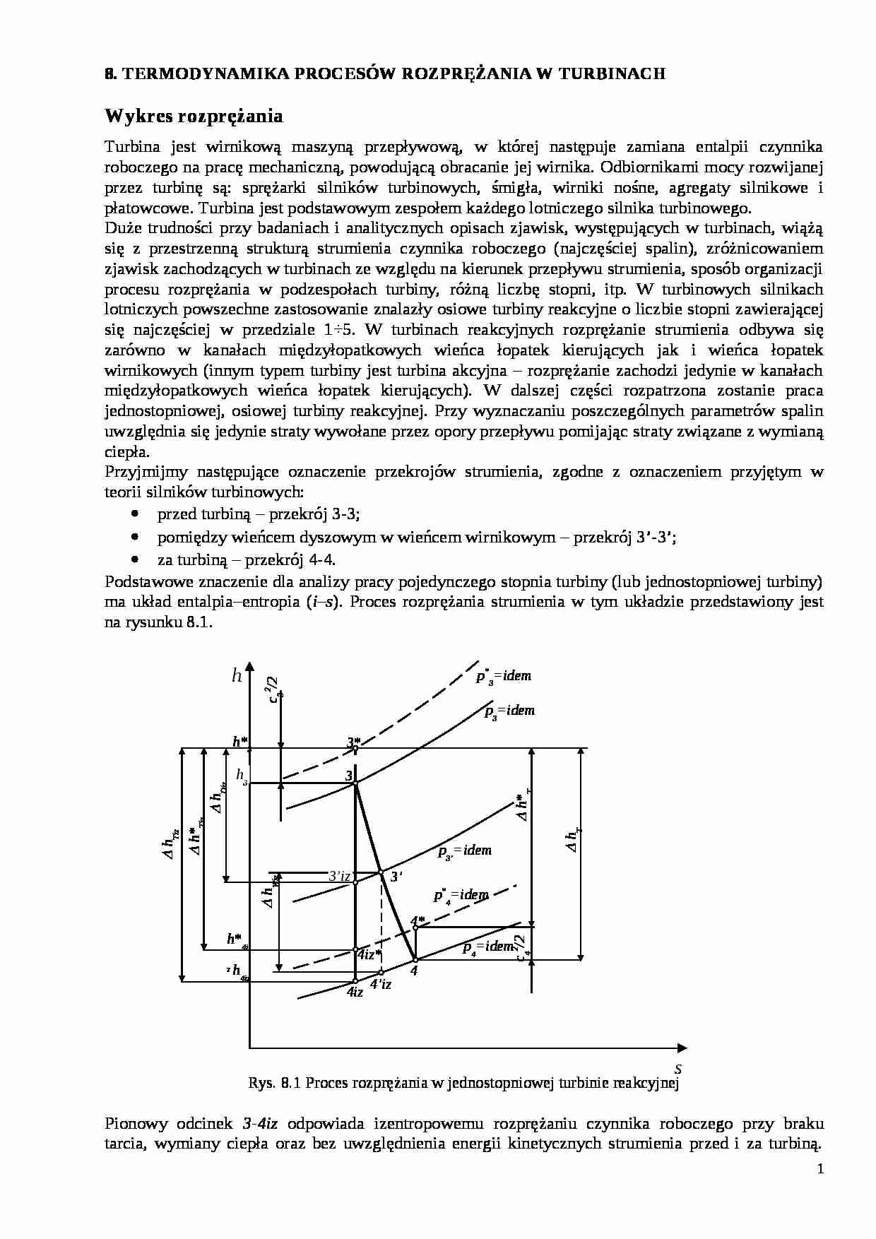 Termodynamika procesów rozprężania w turbinach - strona 1