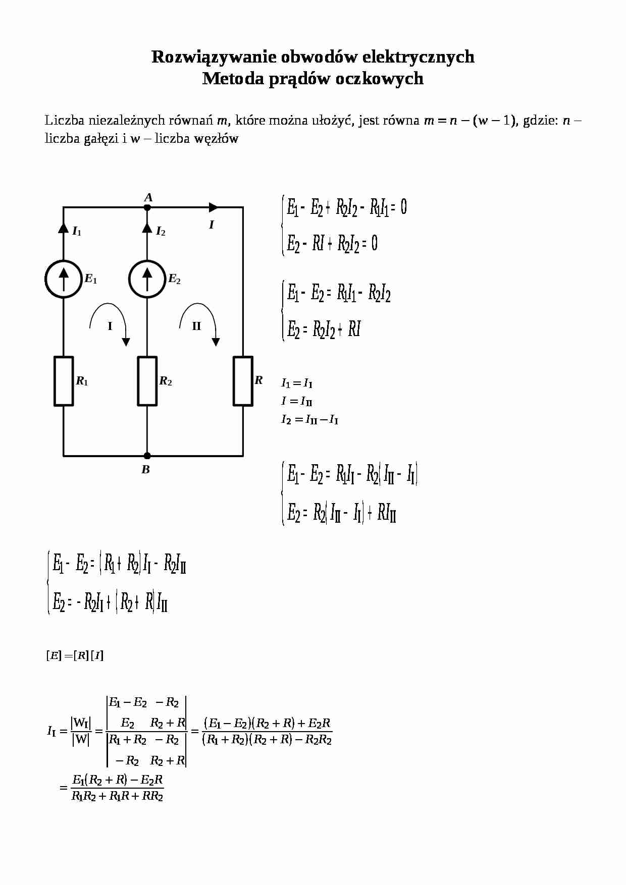 Rozwiązywanie obwodów elektrycznych (2) - strona 1