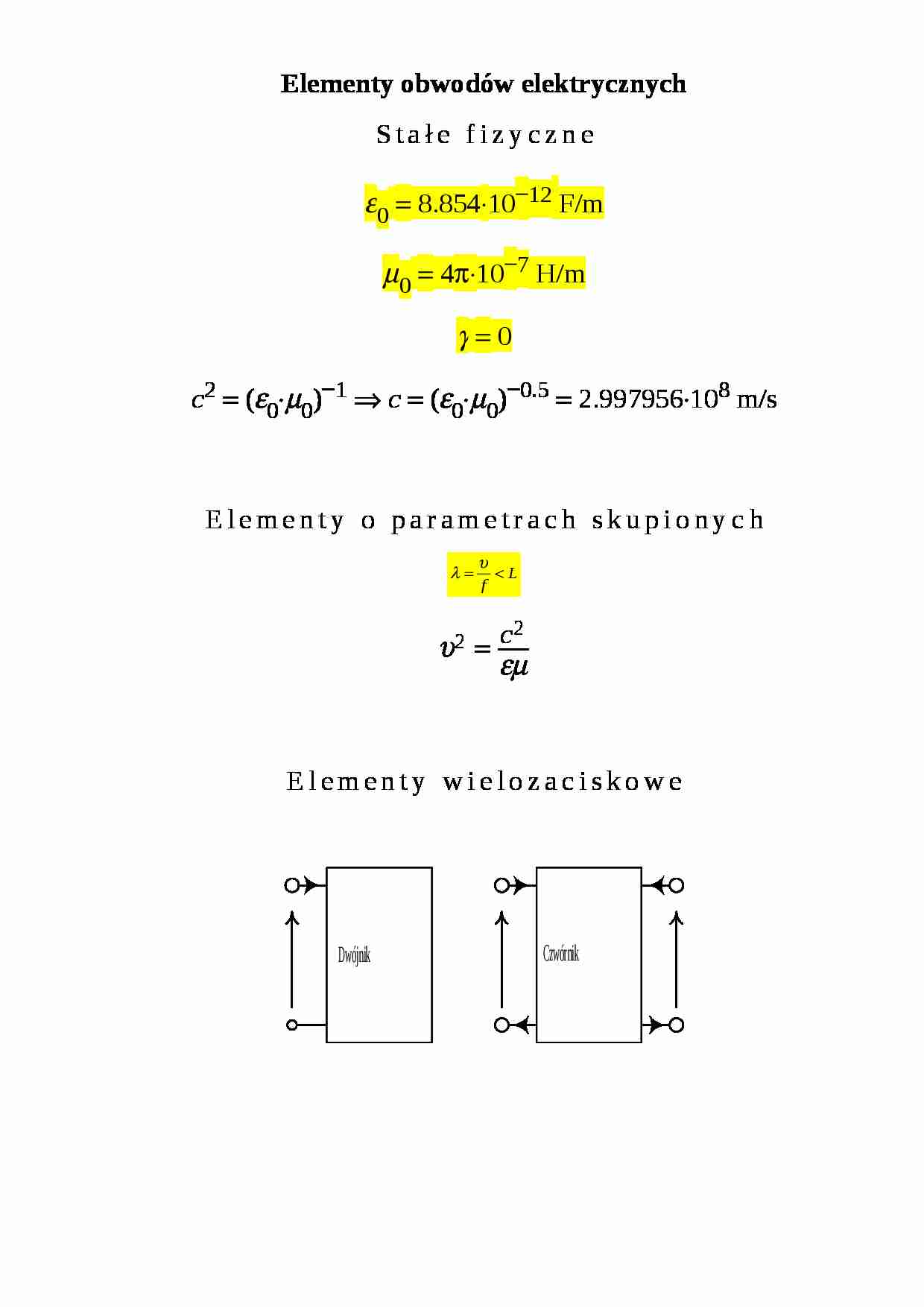 Elementy obwodów elektrycznych - strona 1