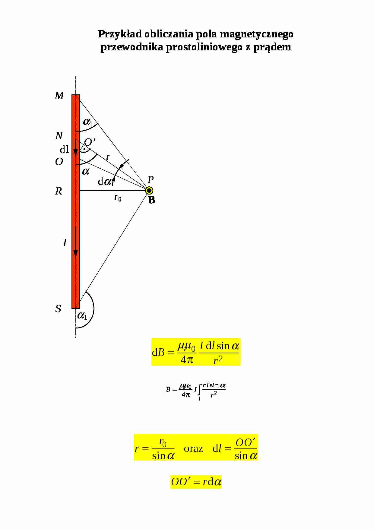 Przykład obliczania pola magnetycznego - strona 1