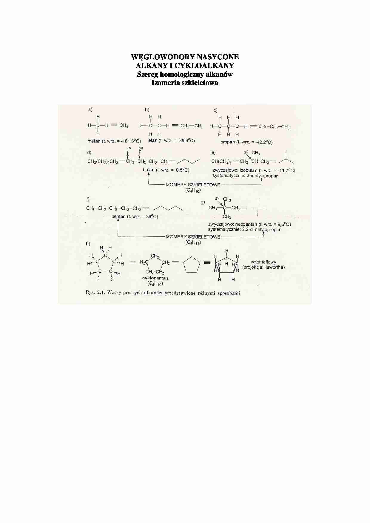 Szereg homologiczny alkanów Izomeria szkieletowa - strona 1