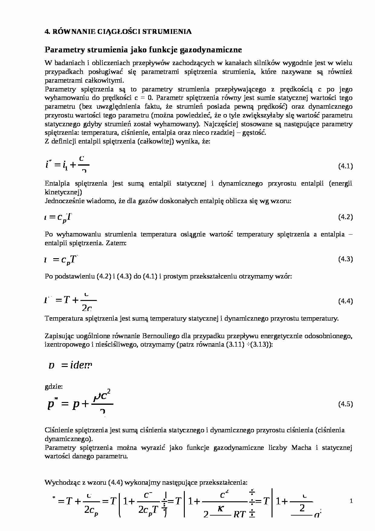Równanie ciągłości strumienia - strona 1