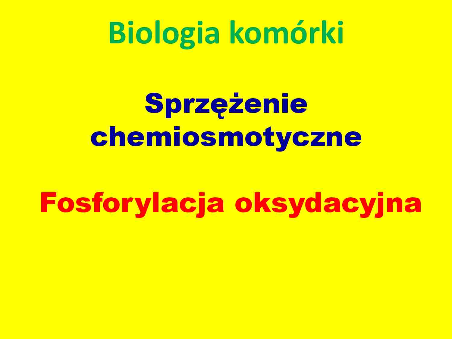 Fosforylacja oksydacyjna, sprzężenie chemiosmotyczne - strona 1