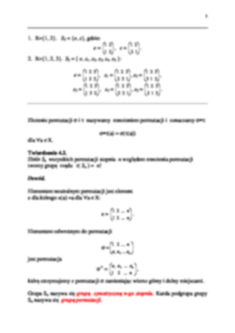 Algebra, podgrupa - wykład 4 - strona 2