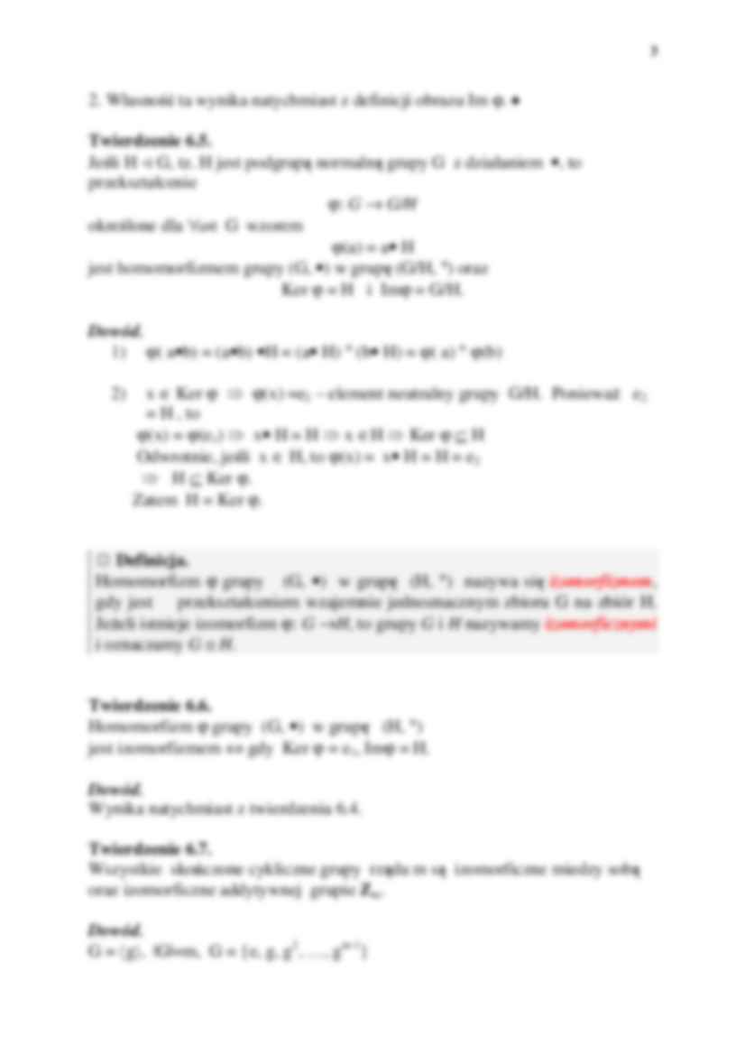 Algebra, homomorfizm - wykład 6 - strona 3