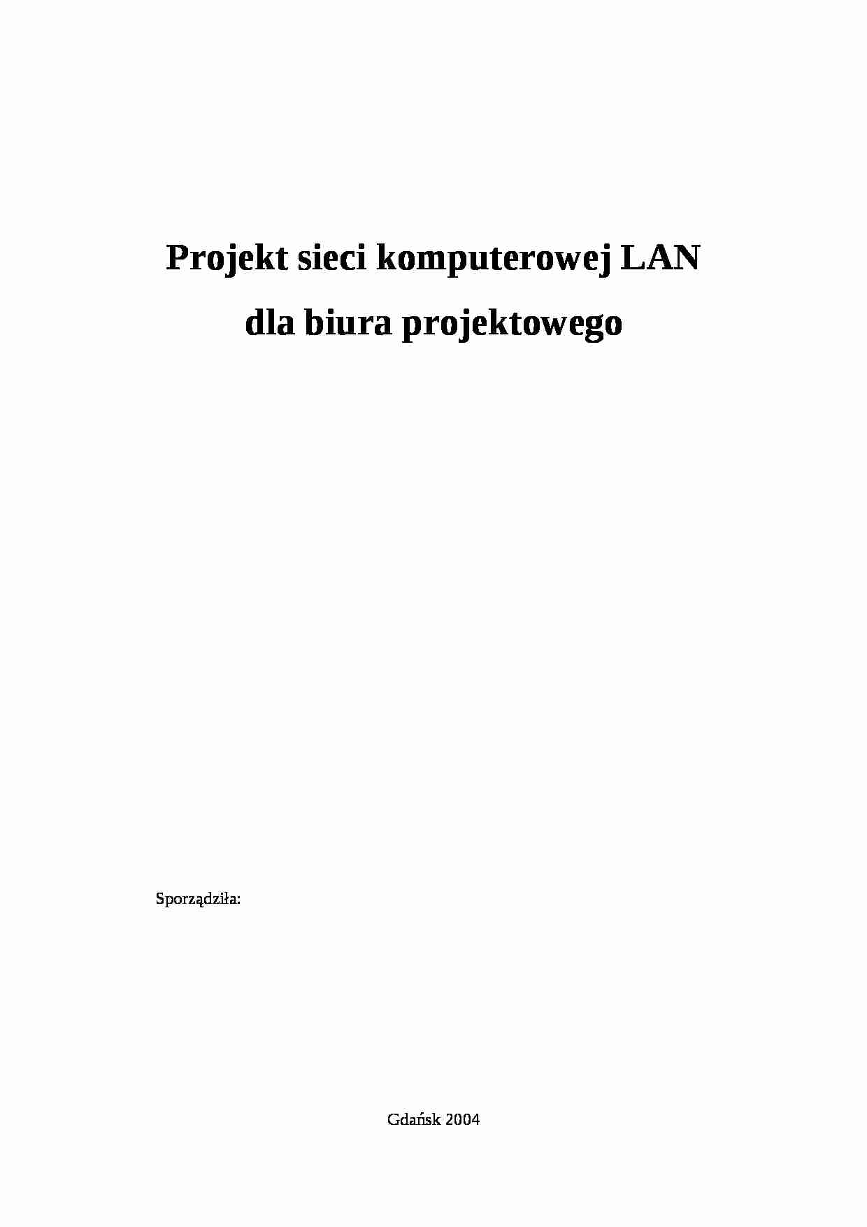 projekt sieci komputerowej LAN - strona 1