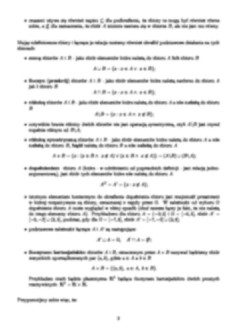 Preliminaria - elementy teorii mnogości - strona 2