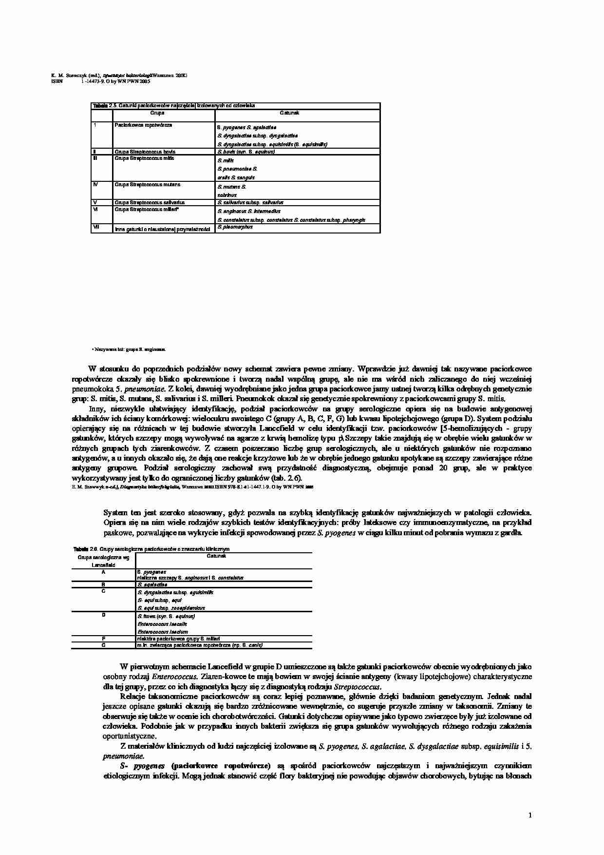 Mikrobiologia lekarska - paciorkowce - strona 1