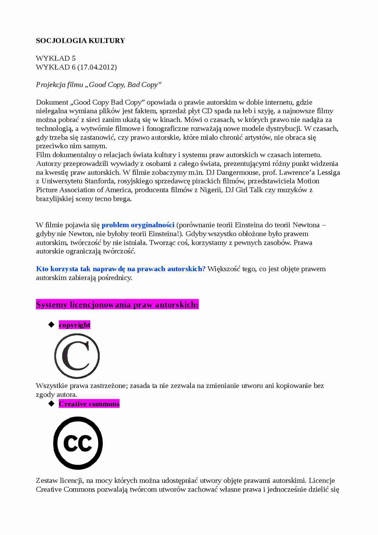 Systemy licencjonowania praw autorskich - strona 1