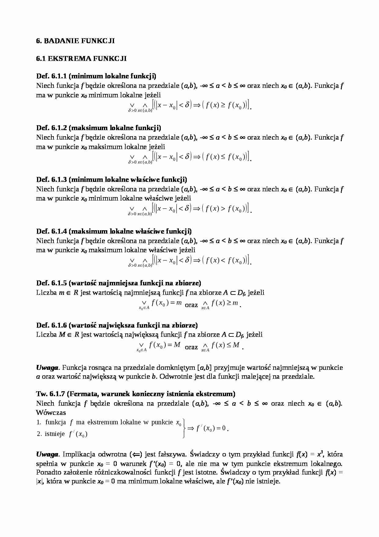 Analiza matematyczna - badanie funkcji - strona 1