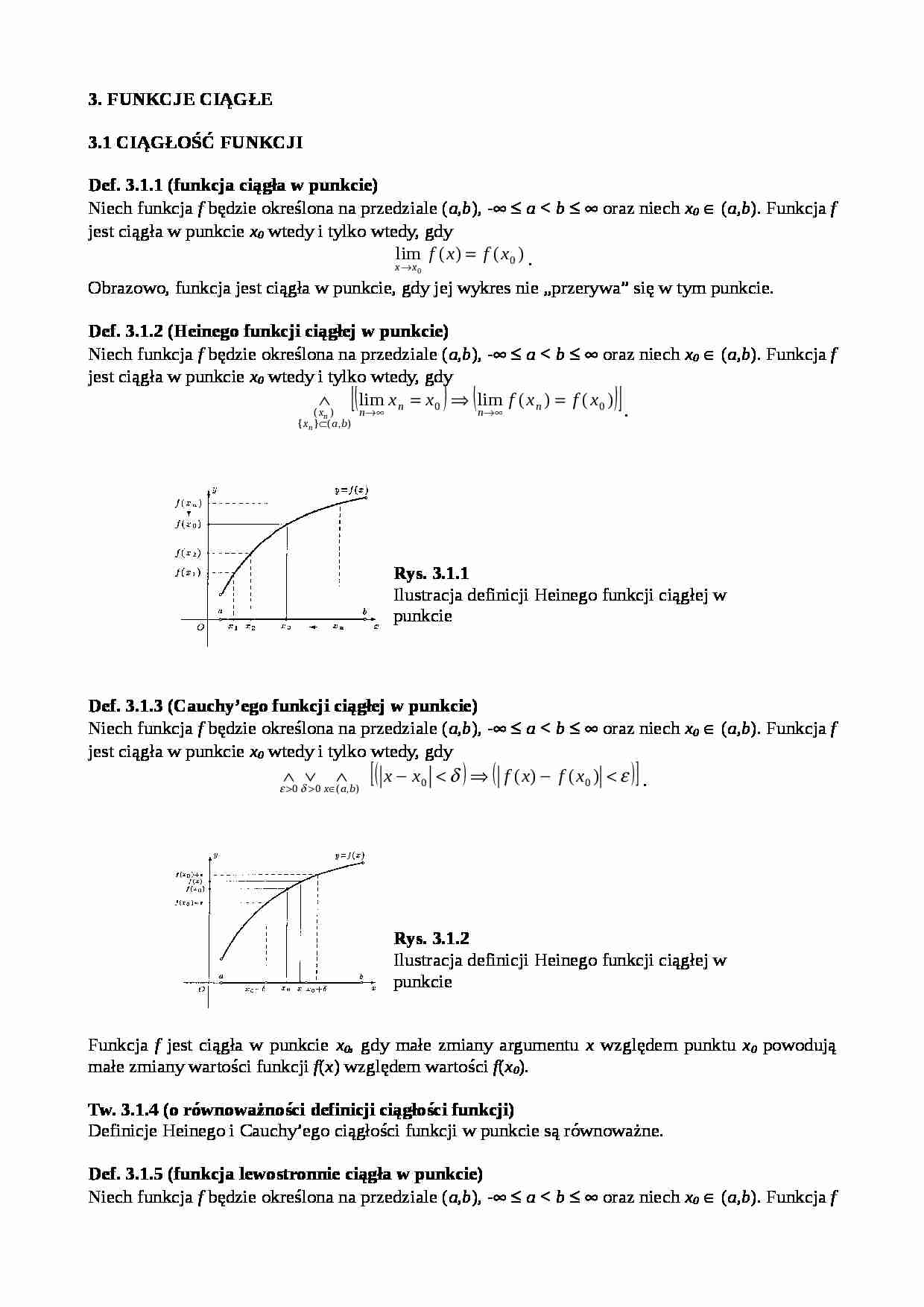 Analiza matematyczna - funkcje ciągłe - strona 1