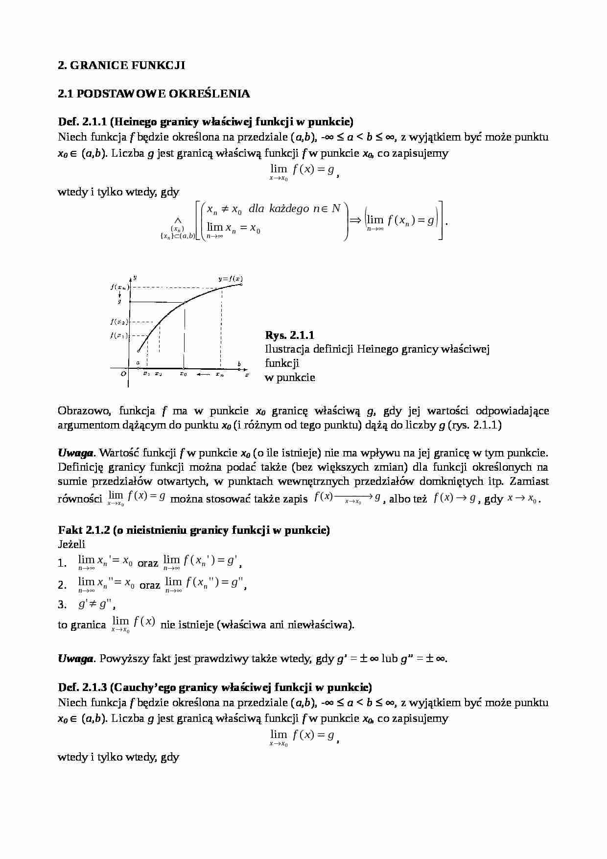 Analiza matematyczna - granice funkcji - strona 1